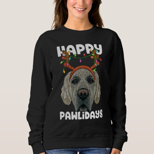 Happy Pawlidays Golden Retriever Christmas Paw Dog Trui (Voorkant)