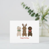 Happy Pawlidays Goldendoedle kerstlampjes Briefkaart (Staand voorkant)