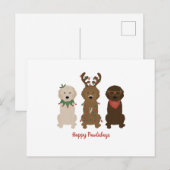 Happy Pawlidays Goldendoedle kerstlampjes Briefkaart (Voorkant / Achterkant)