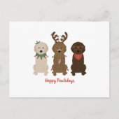 Happy Pawlidays Goldendoedle kerstlampjes Briefkaart (Voorkant)