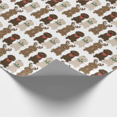 Happy Pawlidays Goldendoedle kerstlampjes Cadeaupapier (Hoek)