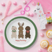 Happy Pawlidays Goldendoedle kerstlampjes Papieren Bordje (Feest)