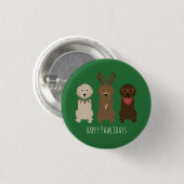 Happy Pawlidays Goldendoedle kerstlampjes Ronde Button 3,2 Cm (Voorkant /achterkant)