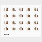 Happy Pawlidays Goldendoedle kerstlampjes Ronde Sticker (Vel)