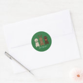 Happy Pawlidays Goldendoedle kerstlampjes Ronde Sticker (Envelop)