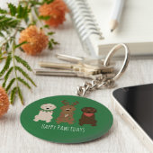 Happy Pawlidays Goldendoedle kerstlampjes Sleutelhanger (Zijkant)