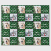 Happy Pawlidays Green Buffalo Pset foto Cadeaupapier (Vlak)