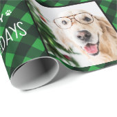 Happy Pawlidays Green Buffalo Pset foto Cadeaupapier (Rol Hoek)