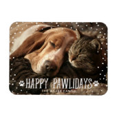 Happy Pawlidays | Holiday Photo Magnet Magneet (Horizontaal)