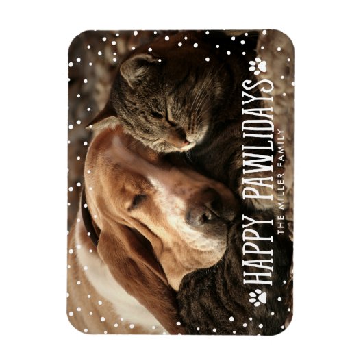 Happy Pawlidays | Holiday Photo Magnet Magneet (Verticaal)