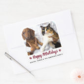 Happy PAWlidays Hondenliefhebber Kat Pet met kerst Vierkante Sticker (Envelop)