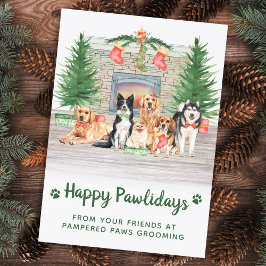 Happy Pawlidays Hondenliefhebber Pet Business Kers Feestdagenkaart