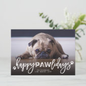 Happy Pawlidays Hondenliefhebber van het Manuscrip Feestdagenkaart (Staand voorkant)