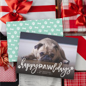 Happy Pawlidays Hondenliefhebber van het Manuscrip Feestdagenkaart