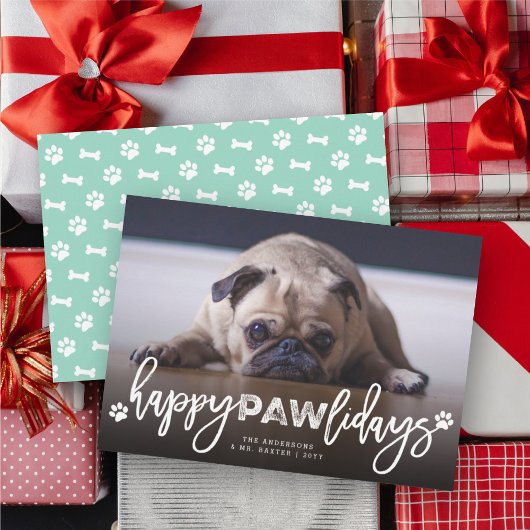 Happy Pawlidays Hondenliefhebber van het Manuscrip Feestdagenkaart