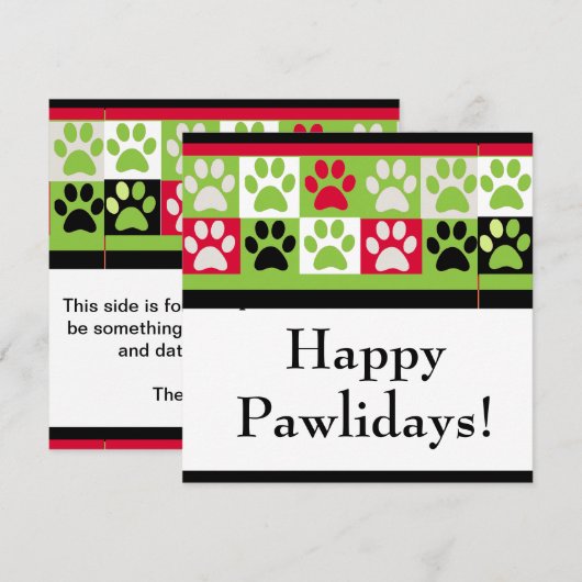 Happy Pawlidays-kaart (Voorkant / Achterkant)