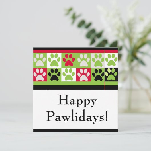Happy Pawlidays-kaart (Staand voorkant)