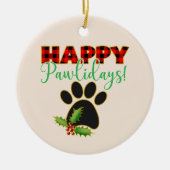 Happy Pawlidays | Kerstcadeau voor Hondenliefhebbe Keramisch Ornament (Voorkant)