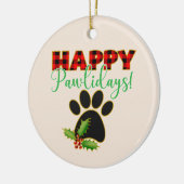 Happy Pawlidays | Kerstcadeau voor Hondenliefhebbe Keramisch Ornament (Links)
