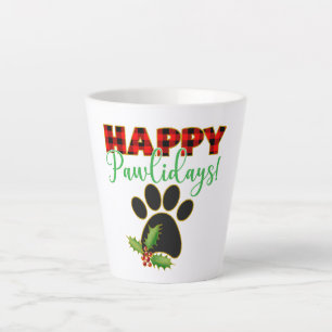 Happy Pawlidays   Kerstcadeau voor Hondenliefhebbe Latte Mok