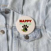 Happy Pawlidays | Kerstcadeau voor Hondenliefhebbe Ronde Button 7,6 Cm (In situ)