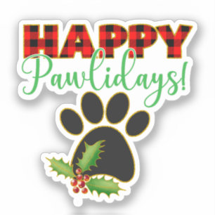 Happy Pawlidays Kerstcadeau voor Hondenliefhebbe Sticker