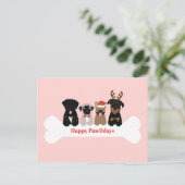 Happy Pawlidays kerstfeestdag Feestdagenkaart (Staand voorkant)