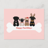 Happy Pawlidays kerstfeestdag Feestdagenkaart (Voorkant)