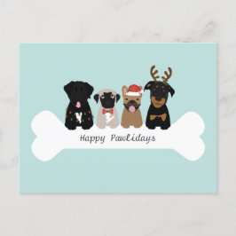 Happy Pawlidays Kersthonden Feestdagenkaart