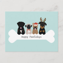 Happy Pawlidays Kersthonden Feestdagenkaart