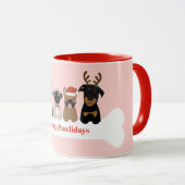 Happy Pawlidays Kersthonden Mok (Voorkant rechts)