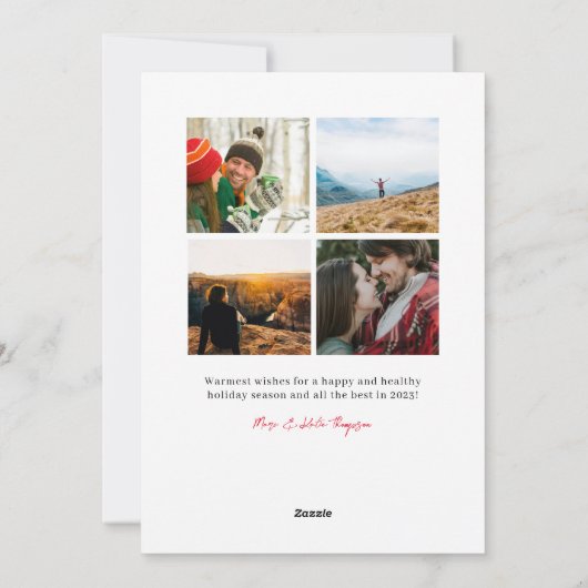 Happy Pawlidays Magenta Photo Holiday Card Feestdagenkaart (Achterkant)