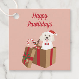 Happy Pawlidays Maltipoo Kerstmis aanwezig Bedankjes Labels