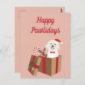 Happy Pawlidays Maltipoo Kerstmis aanwezig Briefkaart (Voorkant / Achterkant)