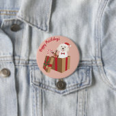 Happy Pawlidays Maltipoo Kerstmis aanwezig Ronde Button 7,6 Cm (In situ)