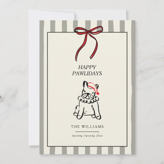 Happy Pawlidays Modern Dog Family Christmas Card Feestdagenkaart (Voorkant)