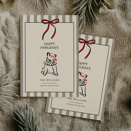 Happy Pawlidays Modern Dog Family Christmas Card Feestdagenkaart