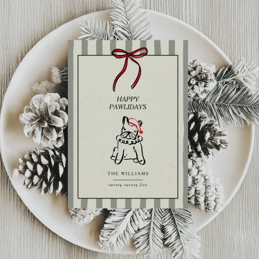 Happy Pawlidays Modern Dog Family Christmas Card Feestdagenkaart