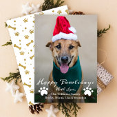 Happy Pawlidays Pet Dog Puppy Photo met kerstmis Feestdagenkaart