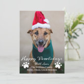 Happy Pawlidays Pet Dog Puppy Photo met kerstmis Feestdagenkaart (Staand voorkant)
