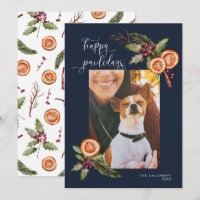 Happy Pawlidays Pet Foto met kerstblauwe feestdag