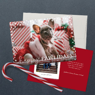 Happy Pawlidays Pet Lover Holiday-fotokaart Feestdagenkaart