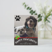 Happy Pawlidays Pet Photo met kerstkaart (Staand voorkant)