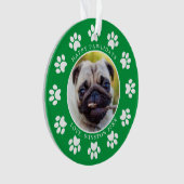 Happy Pawlidays Puppy Dog Paws kerstfoto Ornament (voorkant)
