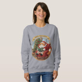 Happy Pawlidays Santa Cat Christmas Sweatshirt (Voorkant volledig)