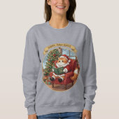 Happy Pawlidays Santa Cat Christmas Sweatshirt (Voorkant)