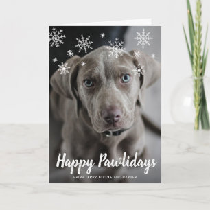 Happy Pawlidays Snowflakes Dog Feestdagen Kaart