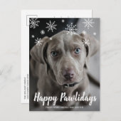 Happy Pawlidays Snowflakes Dog Feestdagenkaart (Voorkant / Achterkant)