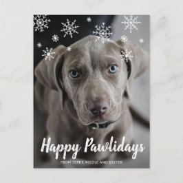 Happy Pawlidays Snowflakes Dog Feestdagenkaart