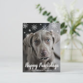 Happy Pawlidays Snowflakes Dog Feestdagenkaart (Staand voorkant)